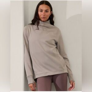 Athleta Cozy Karma Twist Neck Sweatshirt Pyrite XXS